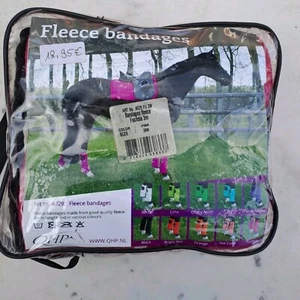 QHP Fleece Bandagen Fuchsia Pink - Bild 1 von 3