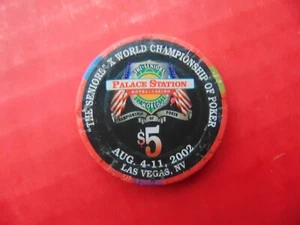 Casino Chip Palace Station $5.00 Las Vegas NV Novedad 2002 WSOP Seniors X Token - Imagen 1 de 1