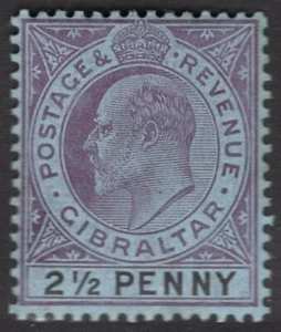 Gibraltar Year 1904 2 1/2 Pence Purple and Black / Edward VII */MH - Picture 1 of 1