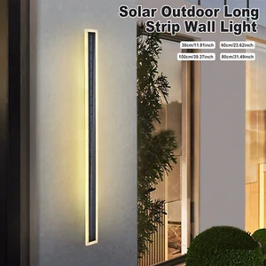 30-100CM Solar Modern Long Strip LED Wall Lamp Light Outdoor Garden Waterproof - Picture 1 of 16