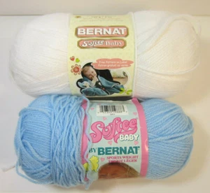 Lote Mixto 2 Madejas Bernat Softee Bebé Hilo Acrílico Colores Blanco y Azul Cielo - Imagen 1 de 3