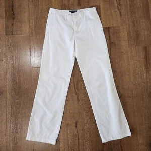 Ralph Lauren White Srraight Leg Trousers Sz 6 Normcore Minimalist Preppy Capsule - Picture 1 of 10