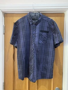 Men’s Urbndist Angelo Litrico Short Sleeve, Purple/black Shirt, Size 2XL - Picture 1 of 3