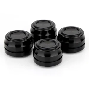 4XAluminium Füße massiv 33x22 schwarz Audio Geräte-Füße Alu Absorber - Bild 1 von 7