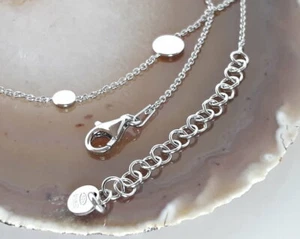 Kette Silber 925 Halskette 5 Plättchen 39 + 4 cm Sterlingsilber rhodiniert kc197 - Bild 1 von 5