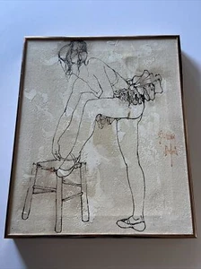 Bernard Dufour Painting French Listed Portrait Dancer Female Model Modernism - Picture 1 of 15