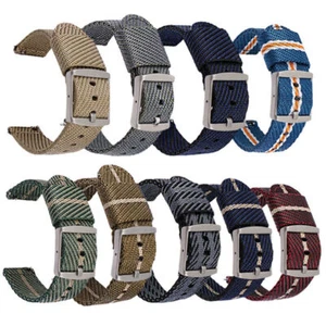 18mm 20mm 22mm Quick Release Elastic Weave Nylon Canvas Bracelet Watch Band New - Picture 1 of 28