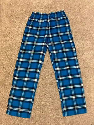 Pantalones de pijama de franela Lands' End para niños azul a cuadros talla 16 Foto 1 de 4
