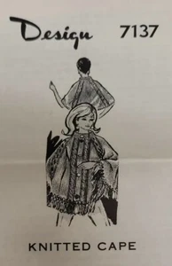 Vtg Alice Brooks Designs 1980s Knitted Cape Pattern - Picture 1 of 2