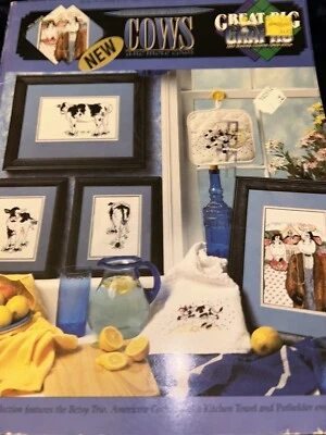 Great Big Graphics Easy Reading Counted Cross Stitch -COWS & MORE COWS Unused. - Image 1 of 4