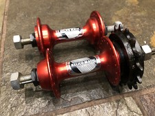 Red NOS Maillard BMX Helico Matic 36H Bolt On Hub Set Front Rear Set Freewheel