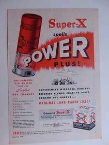 1950 WESTERN SUPER-X Shotgun Shells vintage print ad - Picture 1 of 1