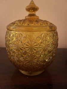 LE Smith Braunglas Gänseblümchen & Knopf bedeckt Bonboniere - Bild 1 von 6