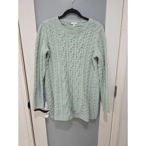 J. Jill Mint Cable Knit Sweater Size S | Soft Pullover Long Sleeve Textured Knit - Picture 1 of 5