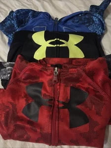 Boys Youth Size 7 Under Armor Zip Up Hoodies Set Of 3 - Picture 1 of 3