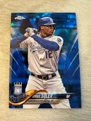 JORGE SOLER 2018 TOPPS CHROME #653 BLUE SAPPHIRE REFRACTOR SP (ROYALS) - Image 1 of 2