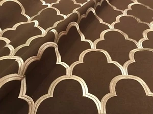 SCHUMACHER ESPRESSO "RICAMO CAPESANTE" ART DECO TESSUTO COTONE RICAMATO - Foto 1 di 5