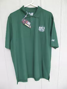 NEW GREEN UNDER ARMOUR POLO GOLF SHIRT LARGE BENNY'S BOOT HILL LOGO - Picture 1 of 5
