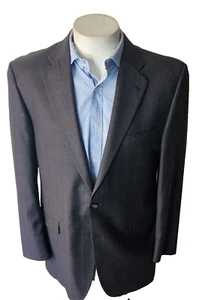 Burberry London Men's 44R Gray Windowpane Two Button Dual Vent Blazer - Picture 1 of 14
