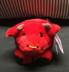 Puffkins Bruno the Red Bull Bean Bag Plush with Tag, Swibco, 4"