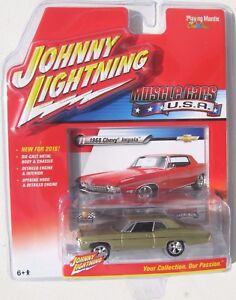 JOHNNY LIGHTNING 2016 MUSCLE CARS 1968 CHEVY IMPALA 327 #11 B Gold
