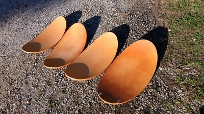 4 asientos ovalados curvos chapa de arce antiguos mediados de siglo modernos años 60 Foto 1 de 4