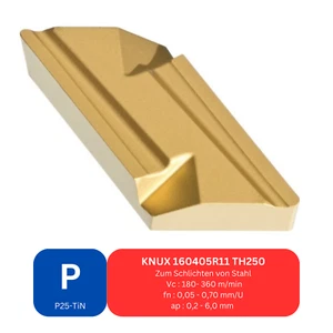 10 x KNUX 160405R11 TH250 placas de corte reversibles para lijar acero - Imagen 1 de 3