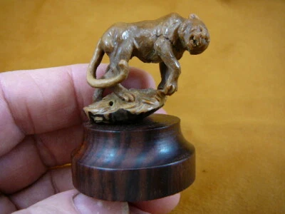 (TB-PANTH-4) Pantera León de Montaña Cobertizo CUERNA Figura Bali Talla detallada Foto 1 de 3