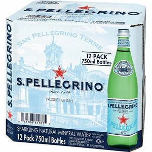Botella de vidrio de agua mineral con gas San Pellegrino 12x750 ml - Imagen 1 de 11
