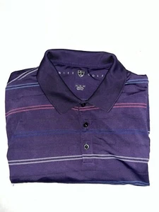 Nike Golf Poloshirt Herren XL Lila Gestreift Kurzarm Tour Performance - Bild 1 von 10