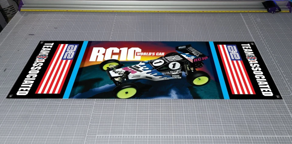 Team Associated Worlds Banner rc10 Banner retro old school ae racing buggy truck - Image 1 of 1