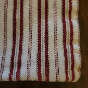 Pottery Barn Red Ivory Stripe 22" Pillow Linen Farmhouse Christmas Vintage Style