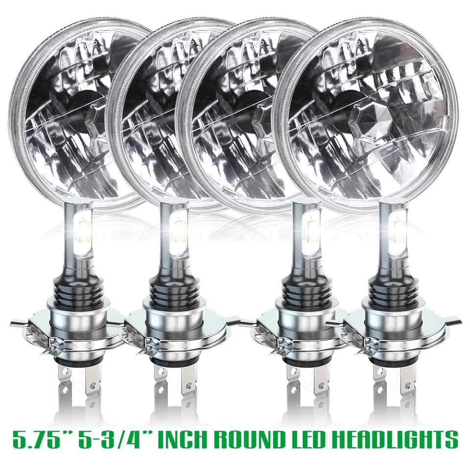 Faróis de LED 5,75" 5-3/4 polegadas lâmpada H4 compatível com BMW 325i 528i 535i 735i Baviera - Imagem 1 de 4