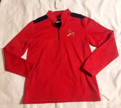 Para hombres Cardenales de San Luis 1/4 Cremallera Rojo Grande Cortavientos Manga Larga Polar MLB Foto 1 de 4