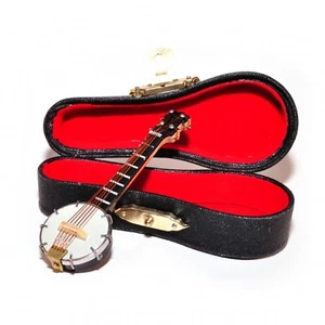 Casa de Muñecas Banjo Instrumento de Madera en Estuche Negro Escala 1:12 Música 154 Tumdee - Imagen 1 de 8