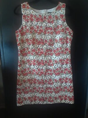  Positive Attitude Floral Dress Sz. 10 Sleeveless  lined 100% Cotton - Image 1 of 4