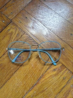 Años 80 90 De Colección Azul Dorado Safilo Elasta Anteojos Anteojos Vintage Retro RX Foto 1 de 4