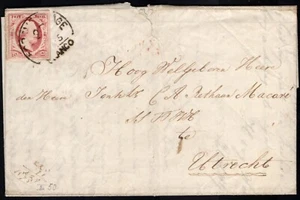 Folded Letter Netherlands, 1855. s'Gravenhage to Utrecht. Plate 2 - Picture 1 of 5
