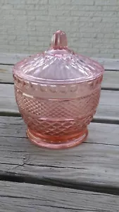 Vintage KIG Made in Indonesia Pink Glass Candy Dish with Lid - Picture 1 of 5