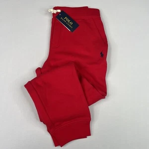 Polo Ralph Lauren Boys Size MEDIUM (10-12) Red Fleece Jogger Pants - Picture 1 of 7