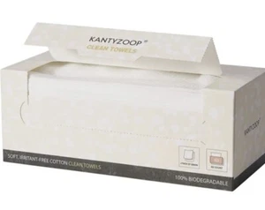 NEW KANTYZOOP-Clean Towels | 100% Biodegradable Face Towel | Disposable Makeup - Picture 1 of 4