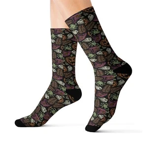 Calcetines de sublimación espeluznantes con patrón de Halloween para adultos y jóvenes - Imagen 1 de 13