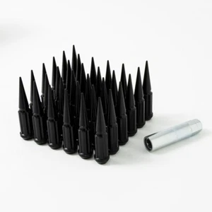 Gorilla Spike Lug Nut Kit M14-1.50 Black 32 Lugs and One 1378SPK-KEY - Picture 1 of 6