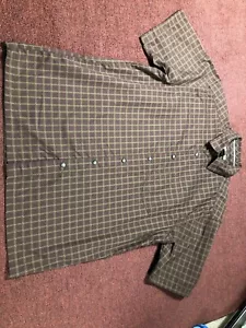 REI Kurzarm Button-Down Hemd, Herren M, Freizeit/Wander Farbe braun kariert - Bild 1 von 8