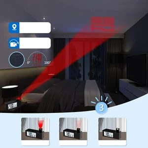 Large Projection Alarm Clock LED Display Snooze Adjustable Brightness for - Picture 1 of 7