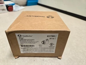Box of 25 Southwire 631TBS Top Bite Saddle Type Connectors 1/2" Zinc Plated - Picture 1 of 3