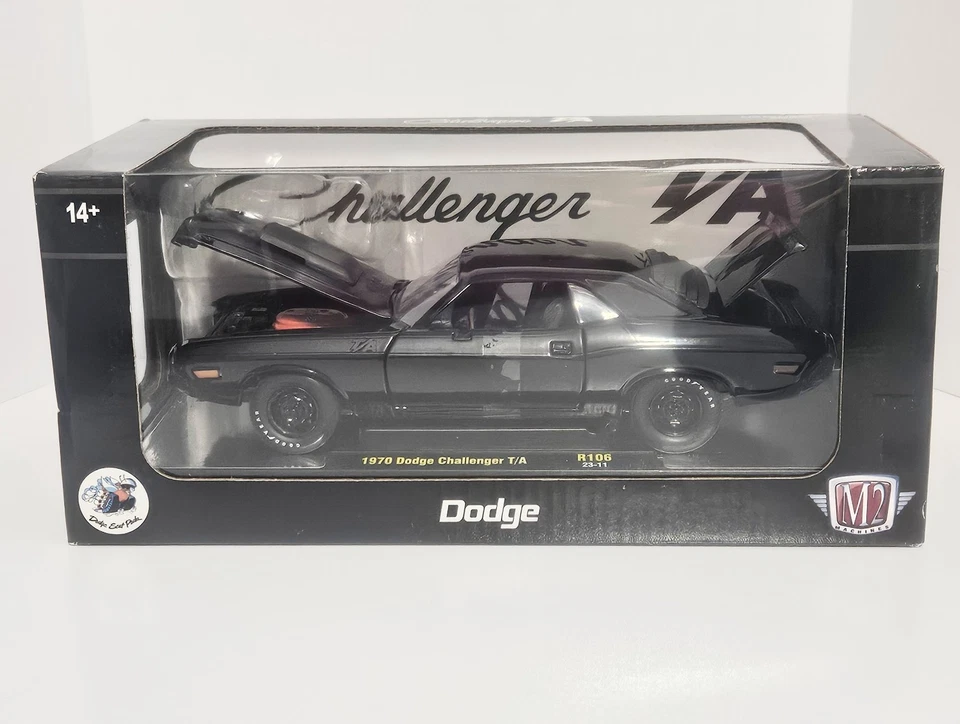 Dodge Challenger T/A Chase 1970 negro máquinas M2 1 de 750 en todo el mundo 1/24 Foto 1 de 4