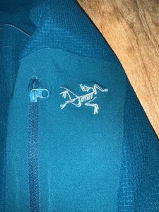 Arcteryx Waffle Fleece 1/4 Zip Pullover Shirt Mens Medium Teal Blue Hiking - Picture 1 of 6