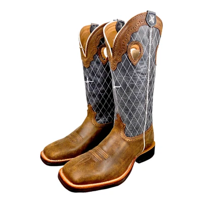 Botas Twisted X 14" Ruff Stock Cuero Bombardero Azul Puntera Cuadrada Para Hombres Talla 7EE NUEVAS Foto 1 de 4