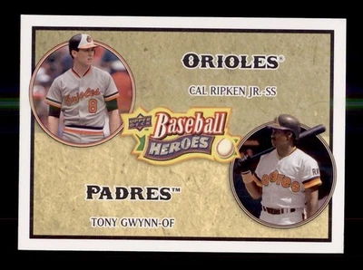 2008 UPPER DECK BASEBALL HEROES #180 CAL RIPKEN JR / TONY GWYNN - Image 1 of 2